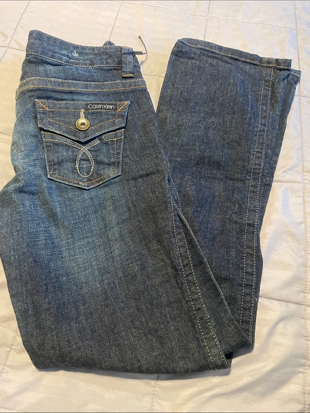 Calvin Klein Women's Medium Blue Bootcut Denim Jeans